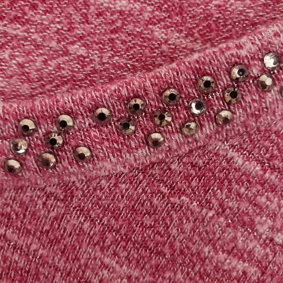 Terra & Sky Pink 3/4 Unique Sleeves Beaded V Neck Blouse Plus Size 0X (14w) - Picture 11 of 15